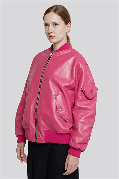 prada bomber jacket women's|pink prada bomber jacket.